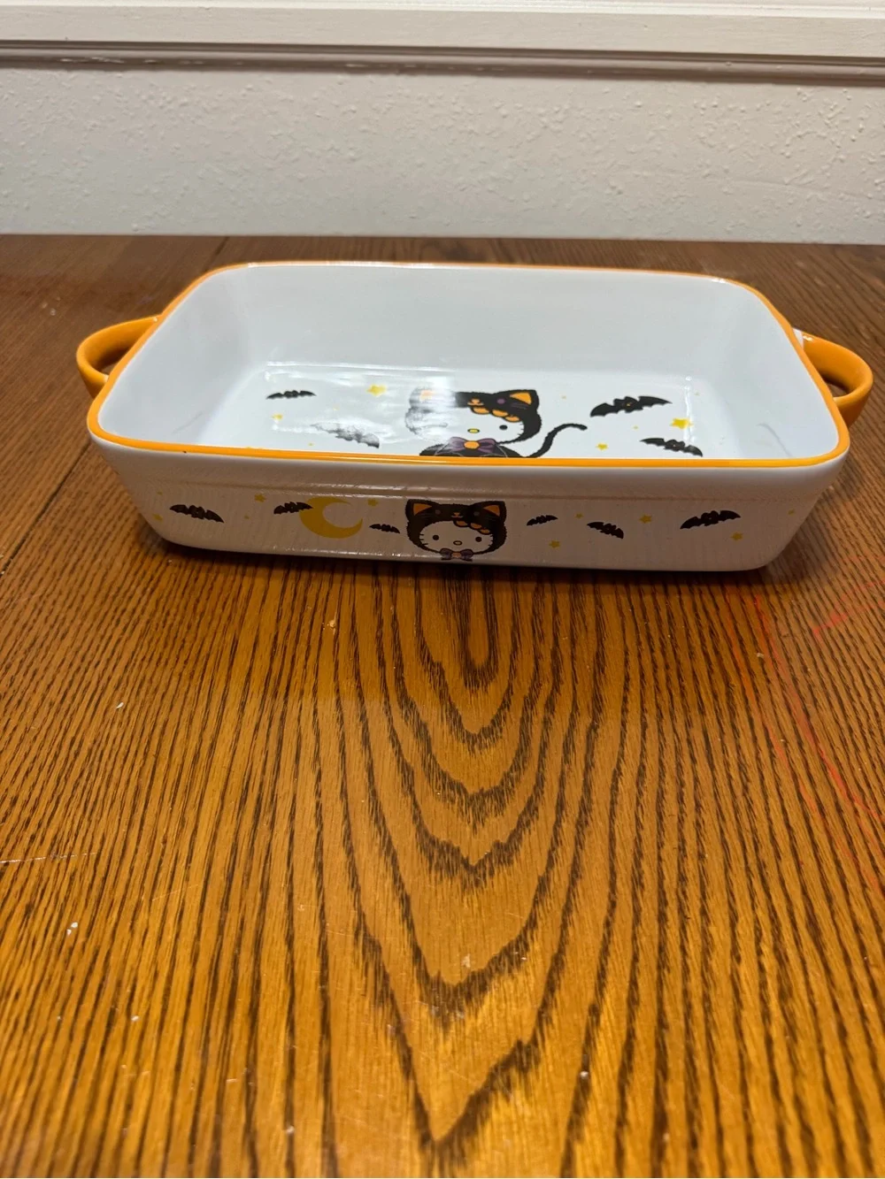 Hello Kitty White Ceramic Serving Dish with Yellow Trim